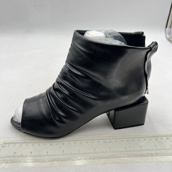 YDN Women Fashion High Heels Pumps Peep Toe Platform Block  YDN Black Open Peep Toe Ankle Boots Chunky Heel Sandal Ruched Back Zipper Pump
